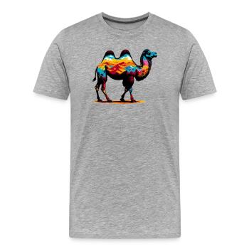 Chameau - T-shirt bio Premium Homme - gris chiné - Devant - Damien (186cm)