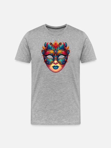 Venice Carnival Mask - Men's Premium Organic T-Shirt - heather grey