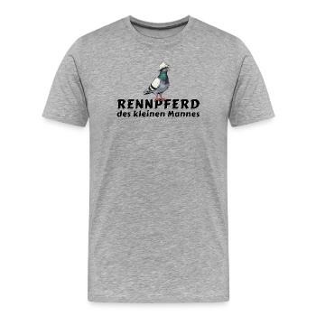 Tauben Shirt Tasse Hoodie Bergmann Rennpferd - Männer Premium Bio T-Shirt - Grau meliert - Vorne - Damien (186cm)