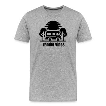 Vanlife Vibes - Men's Premium Organic T-Shirt - heather grey - Front - Damien (186cm)