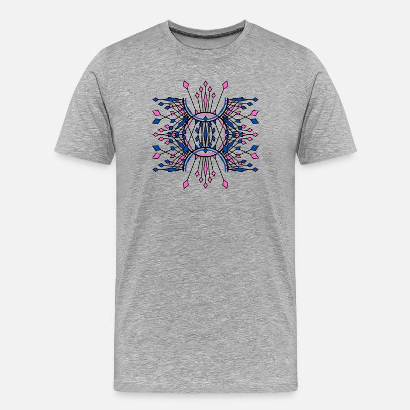 Symmetrisch funkelt Blau Rosa - Männer Premium Bio T-Shirt - Grau meliert