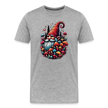 Gnom - Männer Premium Bio T-Shirt - Grau meliert - Vorne - Damien (186cm)