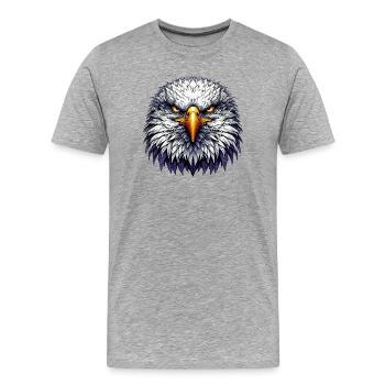 Eagle - Men's Premium Organic T-Shirt - heather grey - Front - Damien (186cm)