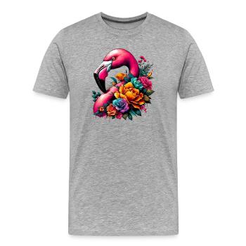 Flamant - T-shirt bio Premium Homme - gris chiné - Devant - Damien (186cm)