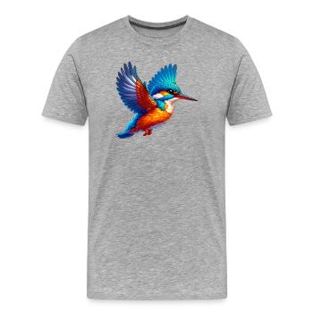 Martin-pêcheur - T-shirt bio Premium Homme - gris chiné - Devant - Damien (186cm)