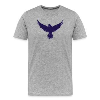 Nachtvogel Sternen-Silhouette - Männer Premium Bio T-Shirt - Grau meliert - Vorne - Damien (186cm)