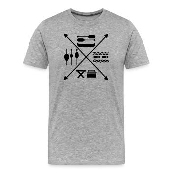 Pêche - T-shirt bio Premium Homme - gris chiné - Devant - Damien (186cm)