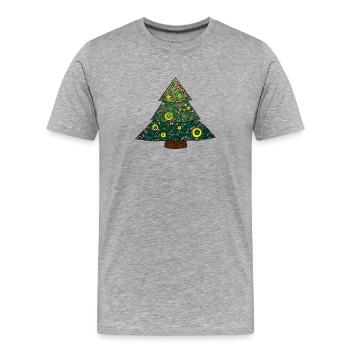 Zuckerstangen Weihnachtsbaum Mandala - Männer Premium Bio T-Shirt - Grau meliert - Vorne - Damien (186cm)