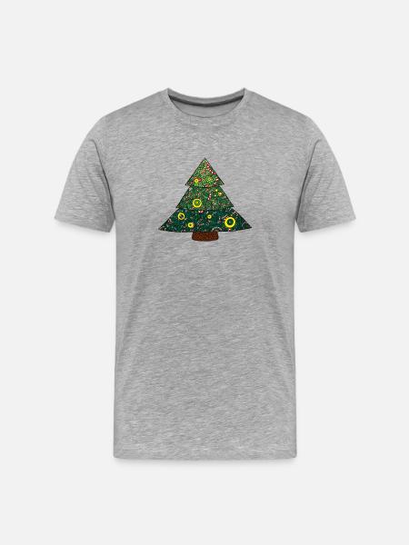 Candy Canes Christmas Tree Mandala - Men's Premium Organic T-Shirt - heather grey
