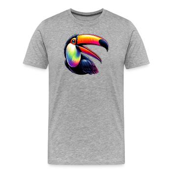 Toucan - T-shirt bio Premium Homme - gris chiné - Devant - Damien (186cm)