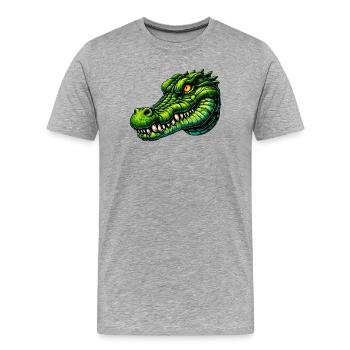 Alligator Crocodile - Men's Premium Organic T-Shirt - heather grey - Front - Damien (186cm)