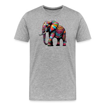 Éléphant - T-shirt bio Premium Homme - gris chiné - Devant - Damien (186cm)