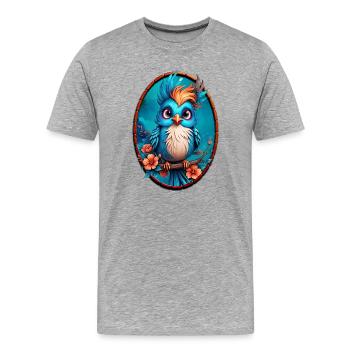 Leuchtend blauer Vogel - Männer Premium Bio T-Shirt - Grau meliert - Vorne - Damien (186cm)