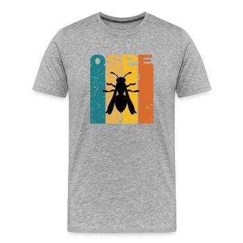 Ospe: Stich der Ostalgie - Männer Premium Bio T-Shirt - Grau meliert - Vorne - Damien (186cm)