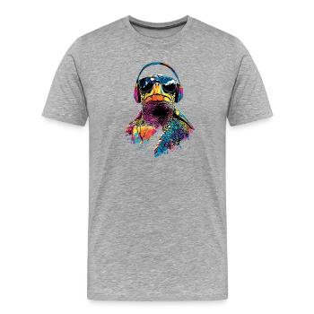 Schildkröte Bunt Popart Reptil Süße Schildkröten - Männer Premium Bio T-Shirt - Grau meliert - Vorne - Damien (186cm)