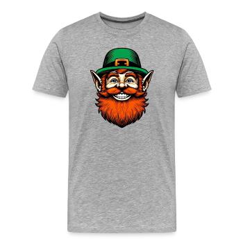 Irischer Kobold Irland - Männer Premium Bio T-Shirt - Grau meliert - Vorne - Damien (186cm)
