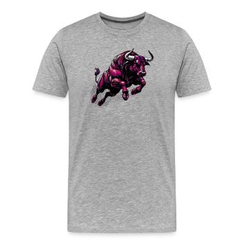 Bull - Men's Premium Organic T-Shirt - heather grey - Front - Damien (186cm)