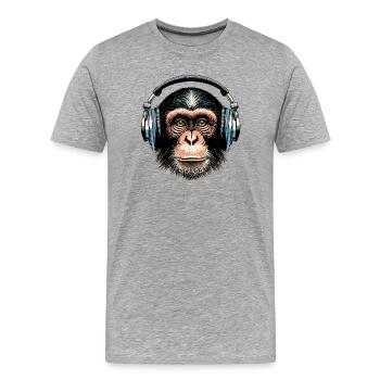 Singe - T-shirt bio Premium Homme - gris chiné - Devant - Damien (186cm)