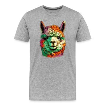 Alpaga - T-shirt bio Premium Homme - gris chiné - Devant - Damien (186cm)