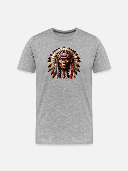 American Indian American - Men's Premium Organic T-Shirt - heather grey