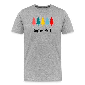 WEIHNACHTEN. FROHE WEIHNACHTEN. FROHE WEIHNACHTEN - Männer Premium Bio T-Shirt - Grau meliert - Vorne - Damien (186cm)
