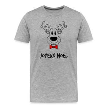 WEIHNACHTEN. FROHE WEIHNACHTEN. FROHE WEIHNACHTEN - Männer Premium Bio T-Shirt - Grau meliert - Vorne - Damien (186cm)