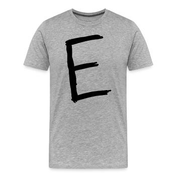 Buchstaben E - Männer Premium Bio T-Shirt - Grau meliert - Vorne - Damien (186cm)