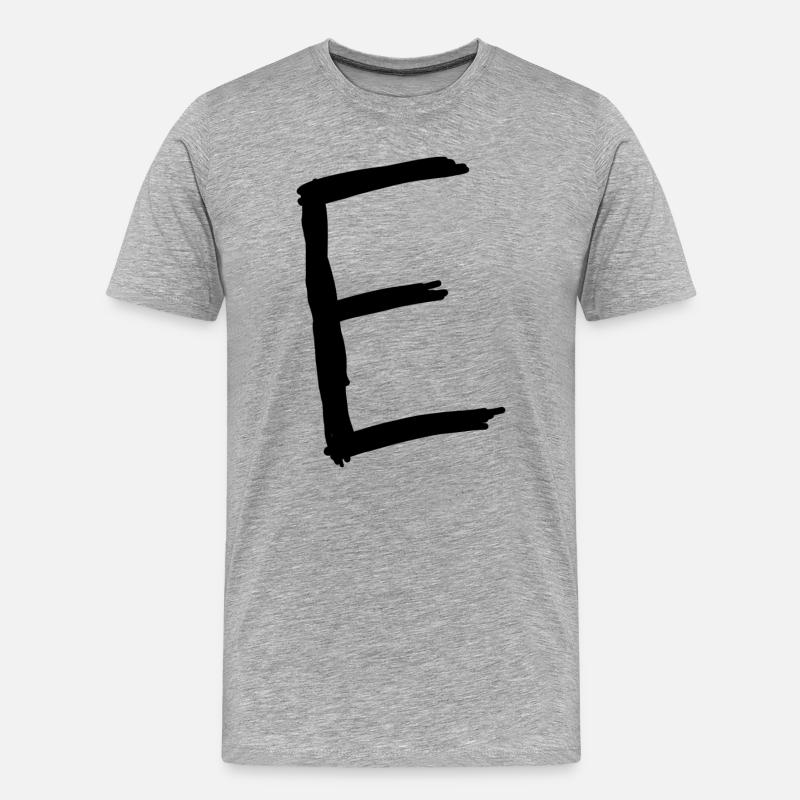 Buchstaben E - Männer Premium Bio T-Shirt - Grau meliert