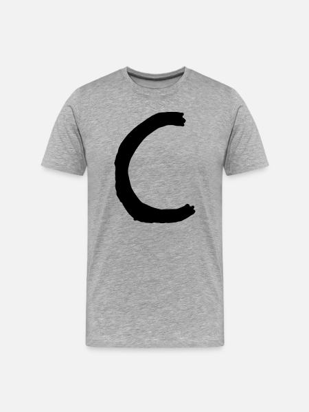 Buchstaben C - Männer Premium Bio T-Shirt - Grau meliert