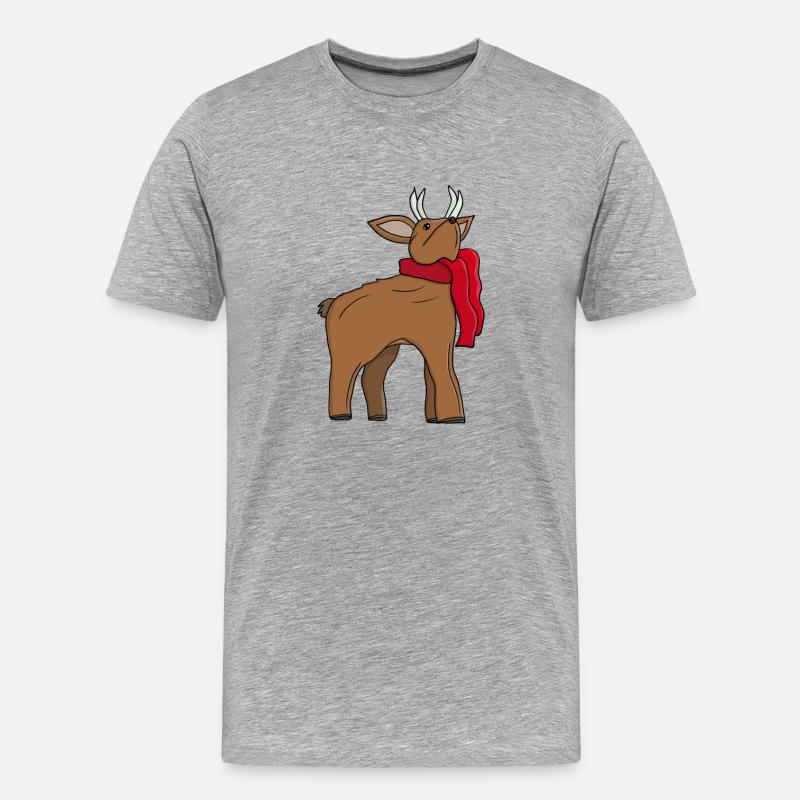 Ein liebenswertes Reh - Männer Premium Bio T-Shirt - Grau meliert