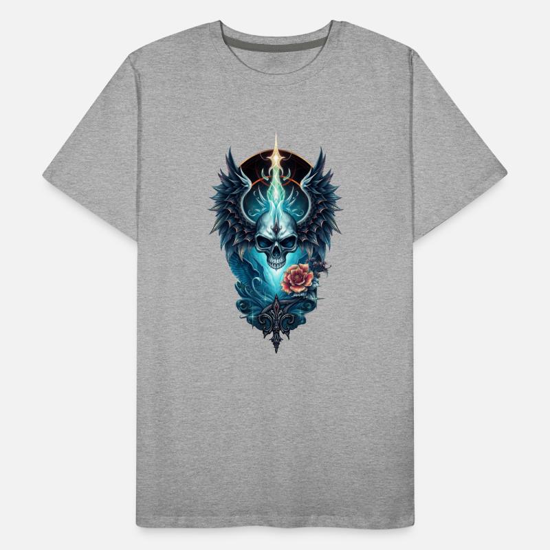 Atemberaubender Schädel Männer Premium Bio T-Shirt