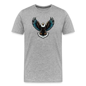 Eagle - Men's Premium Organic T-Shirt - heather grey - Front - Damien (186cm)