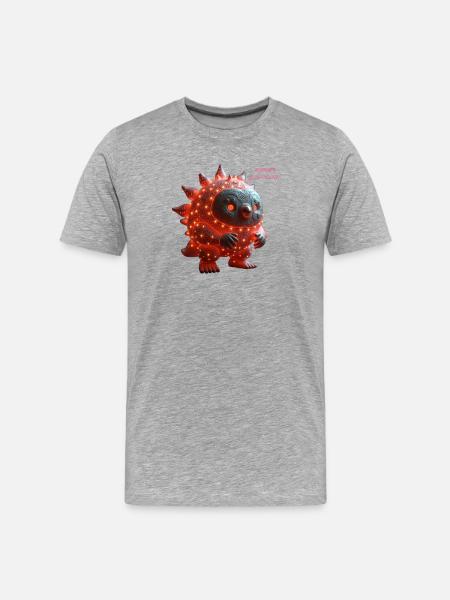 Lava-Licht Monster Glühen - Männer Premium Bio T-Shirt - Grau meliert
