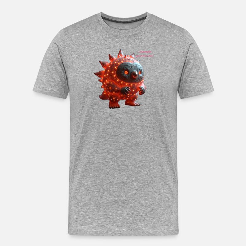Lava-Licht Monster Glühen - Männer Premium Bio T-Shirt - Grau meliert
