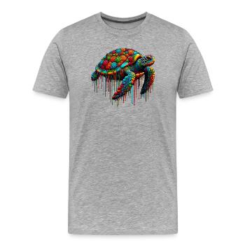 Tortue - T-shirt bio Premium Homme - gris chiné - Devant - Damien (186cm)