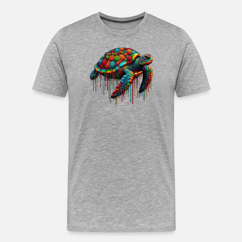 Schildkröte - Männer Premium Bio T-Shirt - Grau meliert