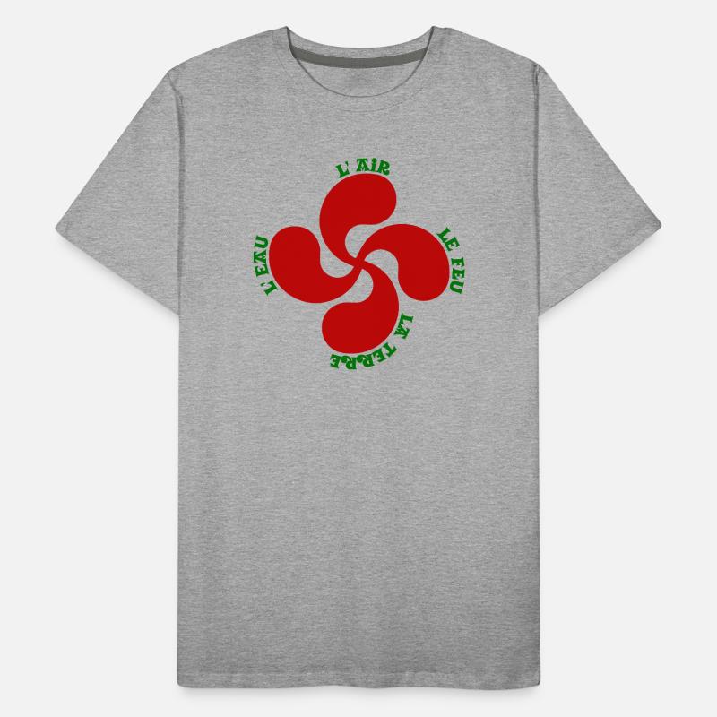 Lauburu rouge - croix basque et signification T-shirt bio Premium Homme