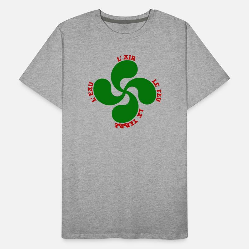 Lauburu verte - croix basque et signification T-shirt bio Premium Homme