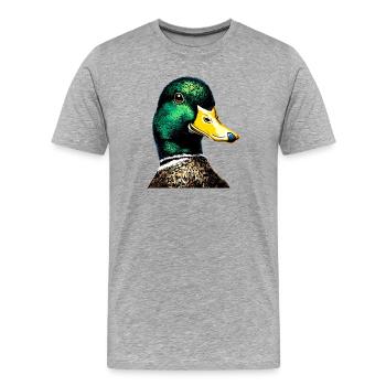 Canard, Canard colvert, Caneton, Caneton, , Canard - T-shirt bio Premium Homme - gris chiné - Devant - Damien (186cm)