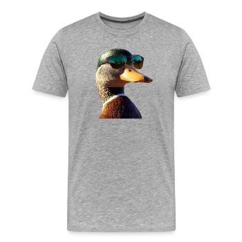 Canard, Canard colvert, Caneton, Caneton, , Canard - T-shirt bio Premium Homme - gris chiné - Devant - Damien (186cm)