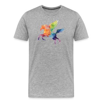 Pegasus - Men's Premium Organic T-Shirt - heather grey - Front - Damien (186cm)