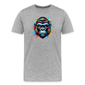 Gorilla - Männer Premium Bio T-Shirt - Grau meliert - Vorne - Damien (186cm)