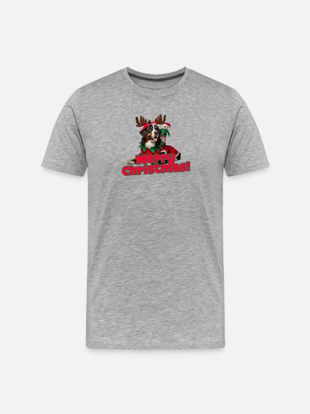 Bouvier Bernois de Noël - T-shirt bio Premium Homme - gris chiné
