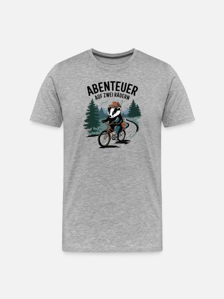 Abenteuer auf zwei Rädern - Männer Premium Bio T-Shirt - Grau meliert