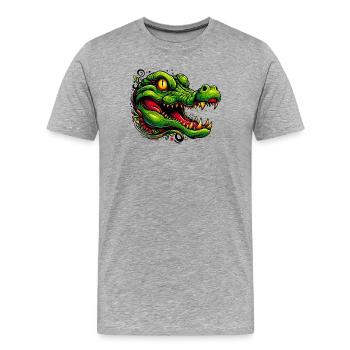 Alligator Crocodile - Men's Premium Organic T-Shirt - heather grey - Front - Damien (186cm)