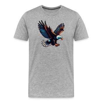 Eagle - Men's Premium Organic T-Shirt - heather grey - Front - Damien (186cm)