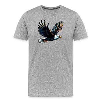 Eagle - Men's Premium Organic T-Shirt - heather grey - Front - Damien (186cm)