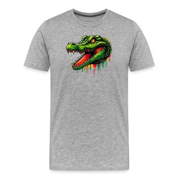 Alligator Crocodile - Men's Premium Organic T-Shirt - heather grey - Front - Damien (186cm)