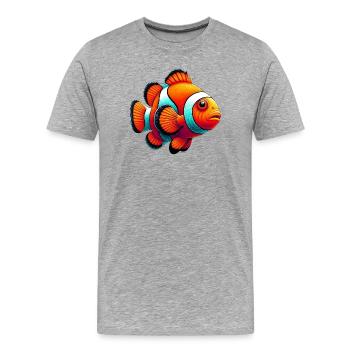 Clownfish - Men's Premium Organic T-Shirt - heather grey - Front - Damien (186cm)