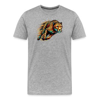 Cheetah - Men's Premium Organic T-Shirt - heather grey - Front - Damien (186cm)